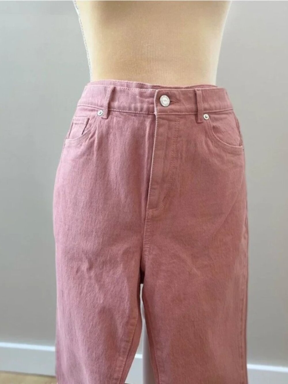 Loft High Waist Straight Crop Jeans Size 6 (28) Petite – Pink